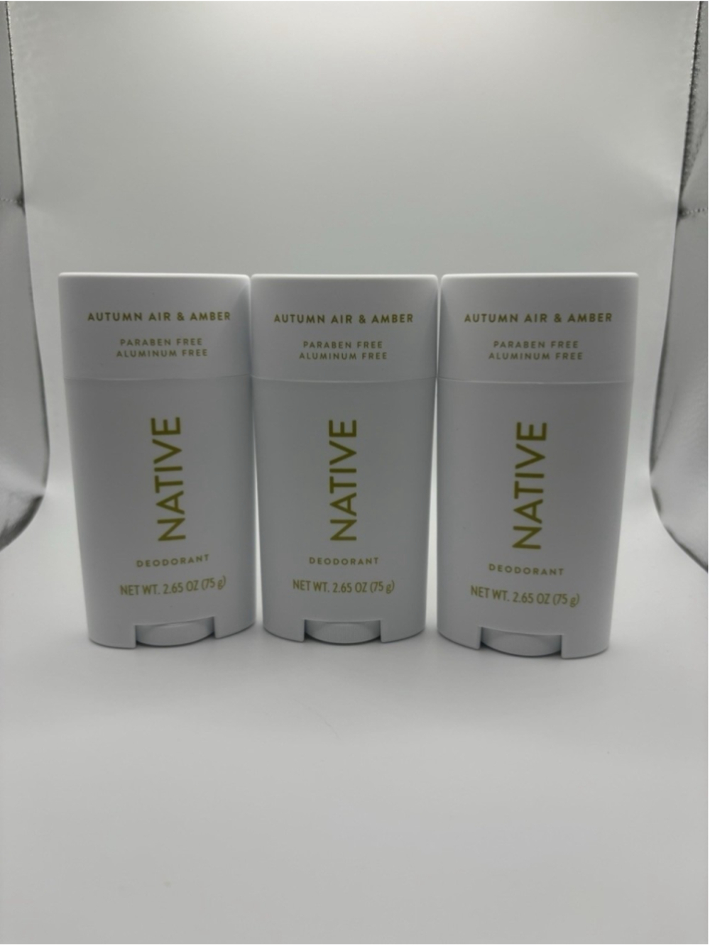 Native Deodorant Autumn Air & Amber Aluminum Free 2.65 oz Bundle of 3 New - Picture 4 of 5